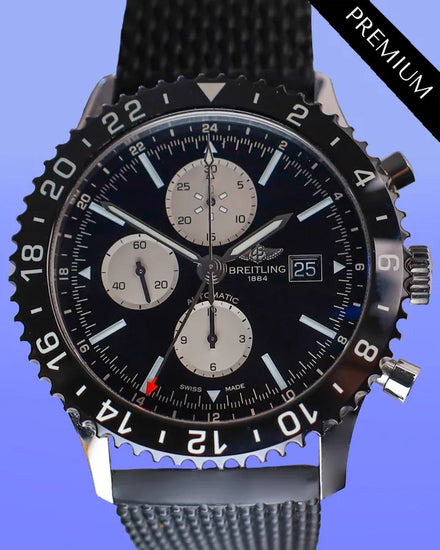 No Reserve - 2018 Breitling Chronoliner 46MM Black Dial Rubber Strap (Y24310)