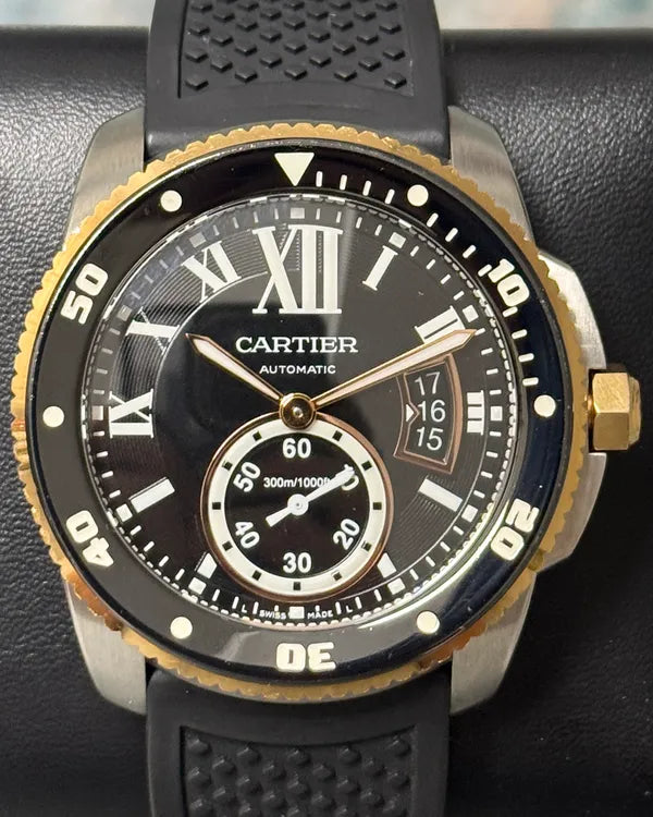 Cartier Calibre de Cartier Diver 42MM Black Dial Rubber Strap (W7100055)