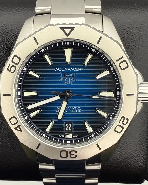 No Reserve - Tag Heuer Aquaracer 40MM Blue Dial Steel Bracelet (WBP2111.BA0627)