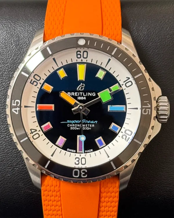 Breitling Superocean 42MM Black Dial Rubber Strap (A17375211B2S3)