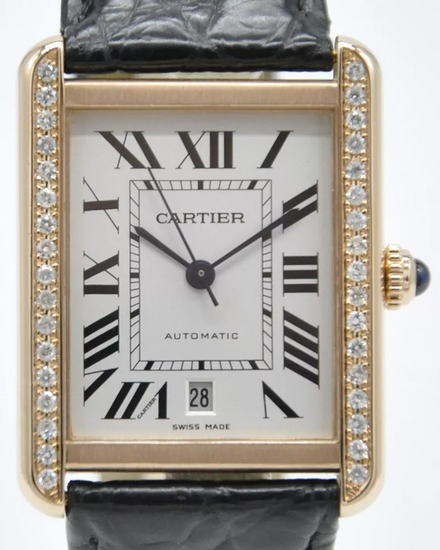 Cartier Tank Solo XL 40.8MM Silver Dial Leather Strap (W5200026)