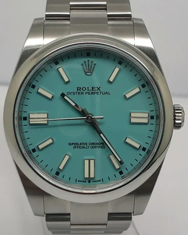 2022 Rolex Oyster Perpetual 41MM "Tiffany" Blue Dial Oyster Bracelet (124300)