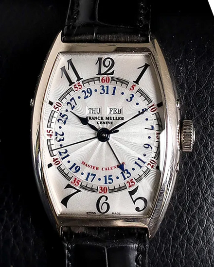 Franck Muller Master Calendar 45MM Silver Dial Aftermarket Leather Strap (5850MC)