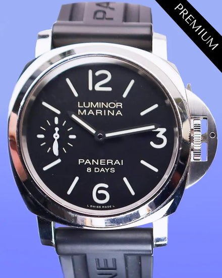 No Reserve - 2017 Panerai Luminor Marina 8 Days 44MM Black Dial Rubber Strap (PAM00510)