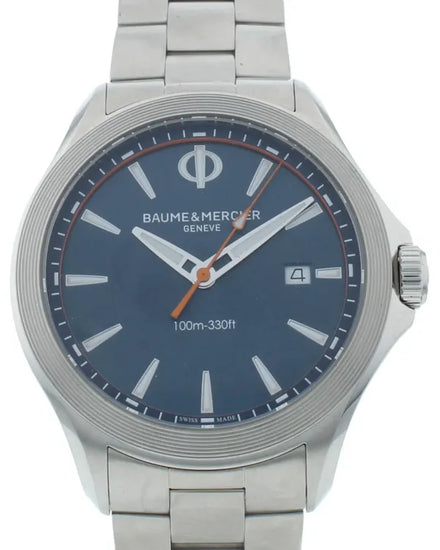 Baume & Mercier Clifton Club 42MM Quartz Blue Dial Steel Bracelet (M0A10413)