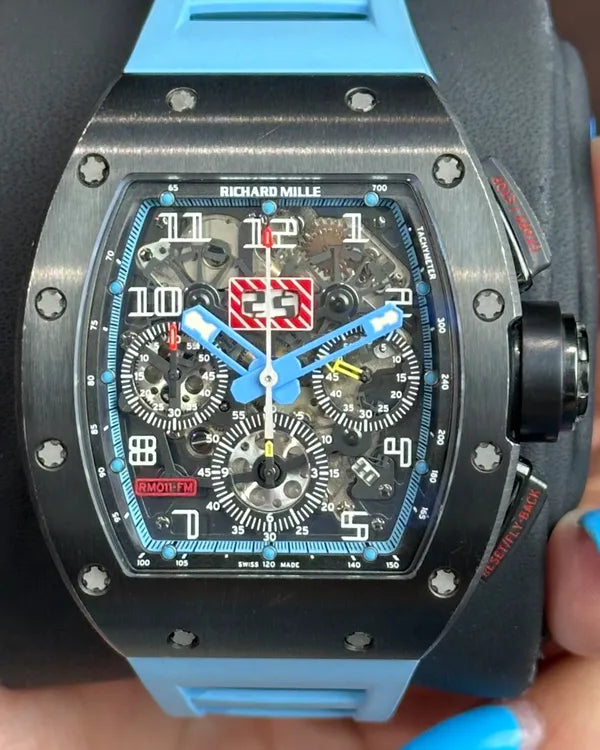 Richard Mille RM 011 "Felippe Massa" 42MM Skeleton Dial Rubber Strap (RM011 AJ TI)