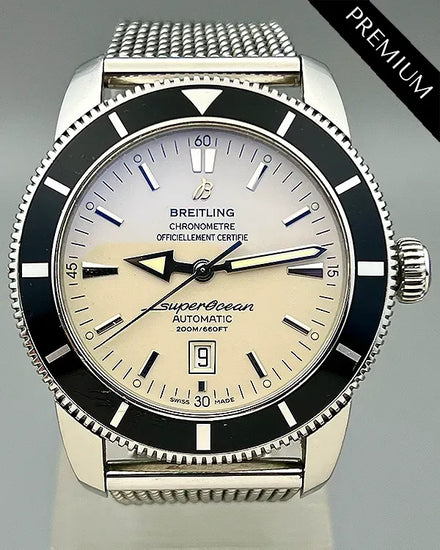 No Reserve - Breitling Superocean Heritage 46MM Silver Dial Steel Bracelet (A17320)