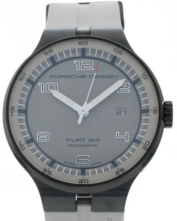 2025 Porsche Design Flat Six 44MM Grey Dial Rubber Strap (P.635043941255)