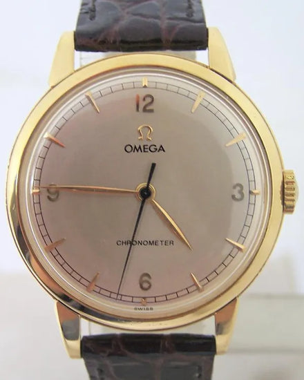 Rare Omega Vintage 37.5MM Off-White Dial Aftermarket Leather Strap (Cal. 30T2 SC RG)