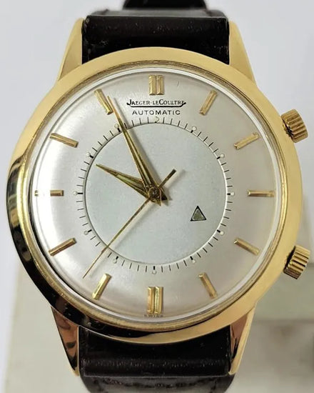 Jaeger-LeCoultre Memovox 37MM Off White Dial Aftermarket Leather Strap (Cal.P815)