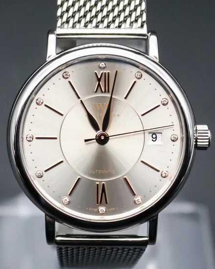 2018 IWC Schaffhausen Portofino 37MM Silver Dial Steel Bracelet (IW458101)