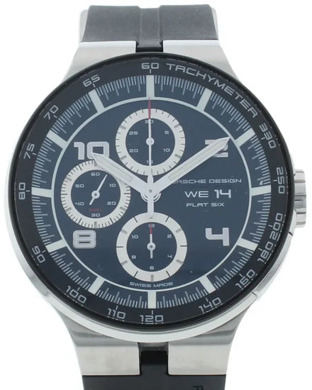 2025 Porsche Design Flat Six 44MM Black Dial Rubber Strap (P.636042441254)
