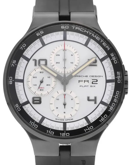 Porsche Design Flat Six 44MM White Dial Rubber Strap (P.636043641254)