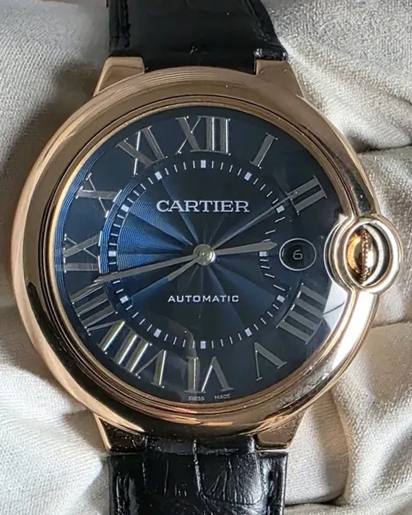 2023 Cartier Ballon Bleu 42MM Blue Dial Leather Strap (WGBB0036)