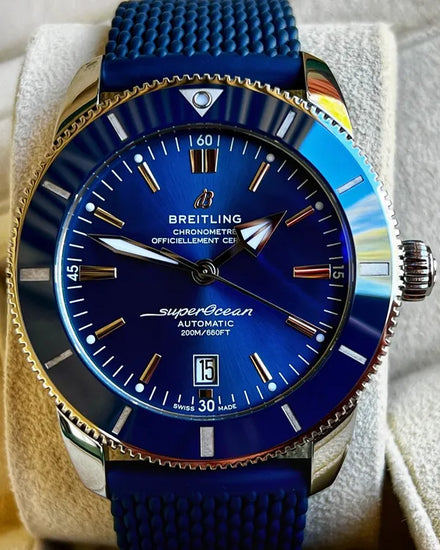 2021 Breitling Superocean Heritage II 46MM Blue Dial Rubber Strap (AB2020)