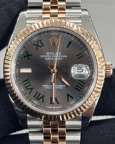 2018 Rolex Datejust "Wimbledon" 41MM Slate Dial Two-Tone Jubilee Bracelet (126331)