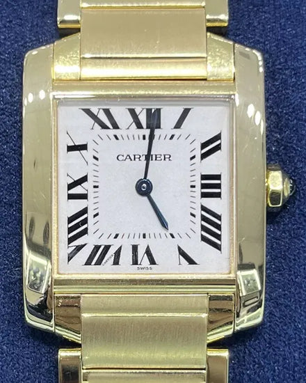 Cartier Tank Française 30MM Quartz Silver Dial Yellow Gold Bracelet (W50003N2)