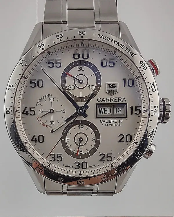 Tag Heuer Carrera Calibre 16 44MM Silver Dial Steel Bracelet (CV2A11)