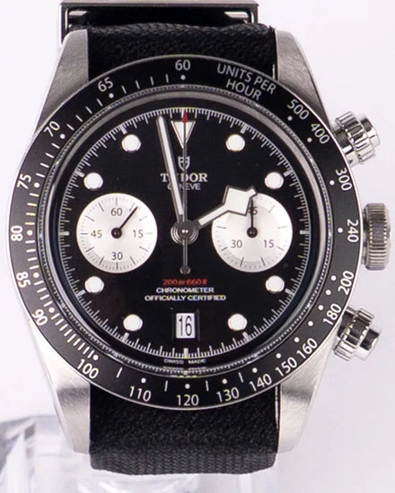 No Reserve - 2023 Tudor Black Bay Chrono 41MM Black Dial Aftermarket Rubber Strap (79360N)