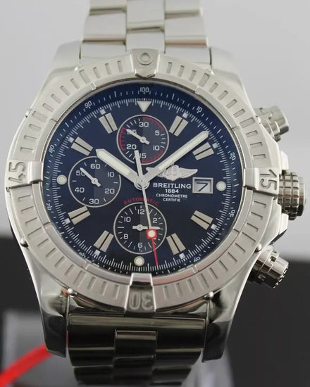 Breitling Super Avenger Aeromarine 48MM Black Dial Steel Bracelet (A1337011-B907-135A)