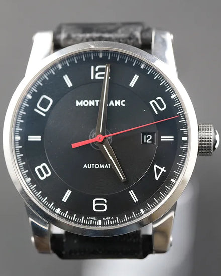 Montblanc Timewalker Date 42MM Black Dial Leather Strap (7285)