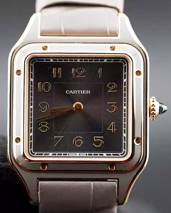 2025 Cartier Santos Dumont 43.5MM Slate Dial Leather Strap (WGSA0097)