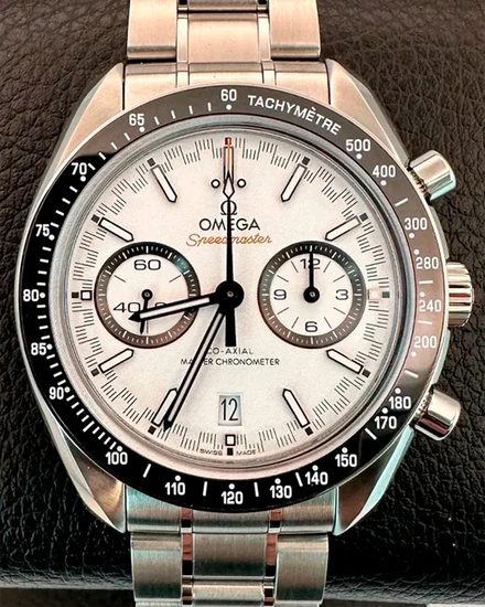 Omega Speedmaster Racing "Panda" 44.25MM White Dial Steel Bracelet (329.30.44.51.04.001)