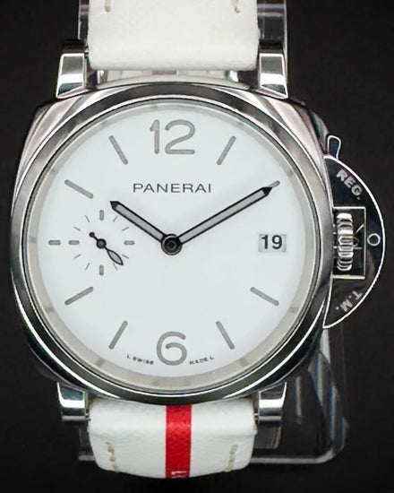 Panerai Luminor Due "Luna Rossa" 38MM White Dial Leather Strap (PAM01306)