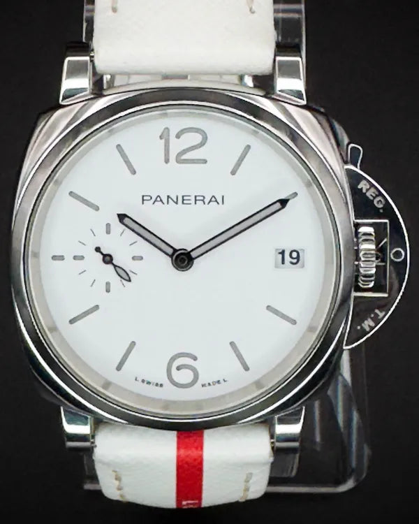 Panerai Luminor Due "Luna Rossa" 38MM White Dial Leather Strap (PAM01306)