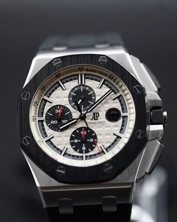 2016 Audemars Piguet Royal Oak Offshore Chronograph 44MM White Dial Steel Bracelet (AP26400)