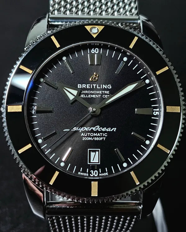 2021 Breitling Superocean Heritage 46MM Black Dial Steel Bracelet (UB2030121B1A1)