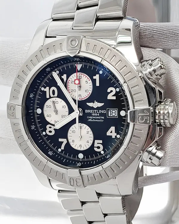 2006 Breitling Super Avenger 48MM Black Dial Steel Bracelet (A13370)