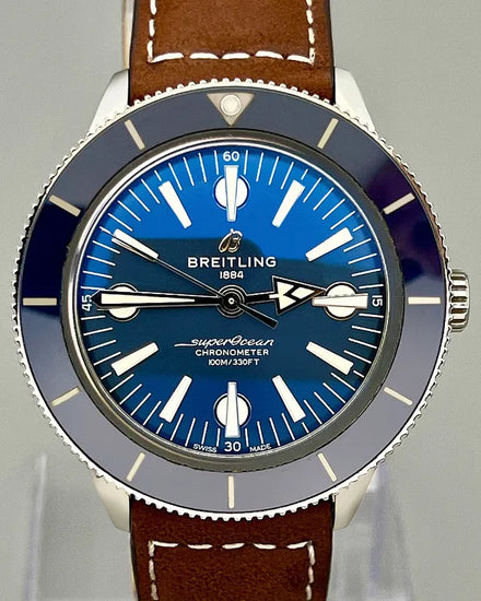 No Reserve - 2020 Breitling Superocean Heritage '57 42MM Blue Dial Leather Strap (A10370161C1X1)