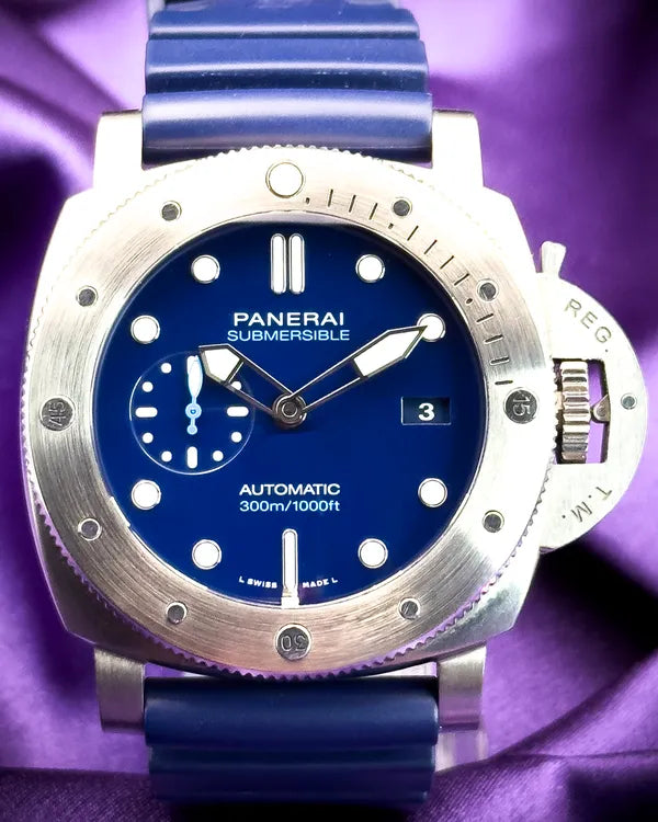 2019 Panerai Submersible BMG-Tech 1950 47MM Blue Dial Rubber Strap (PAM00692)