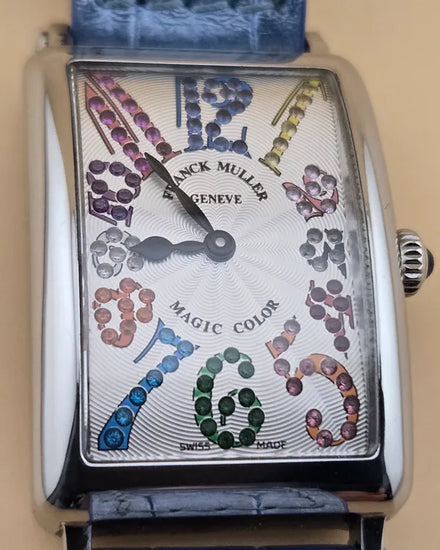 Franck Muller Long Island 22MM Quartz Silver Dial Leather Strap (902 QZ MAGIC COL AC)