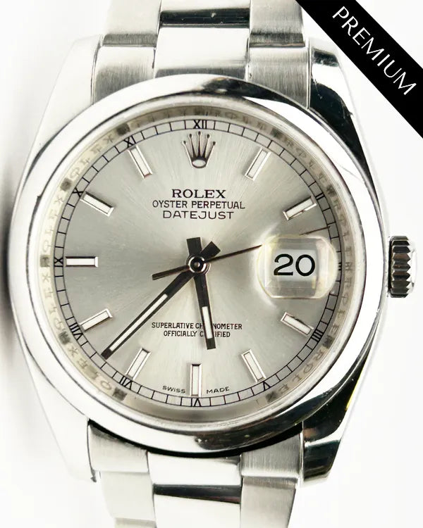 2014 Rolex Datejust 36MM Silver Dial Oyster Bracelet (116200)