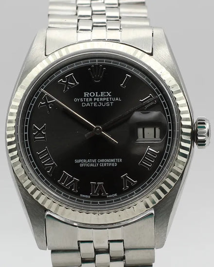 Rolex Datejust 36MM Aftermarket Black Dial Jubilee Bracelet (1601)