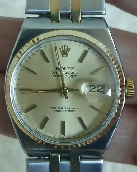 Rolex Datejust Oysterquartz 36MM Quartz Champagne Dial Two-Tone Oysterquartz Bracelet (17013)