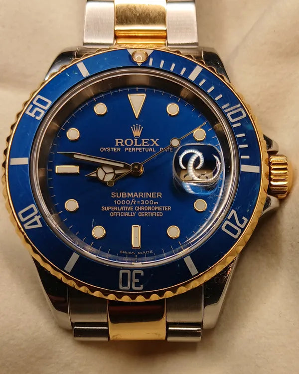 Rolex Submariner Date "Bluesy" 40MM Blue Dial Two-Tone Oyster Bracelet (16613)