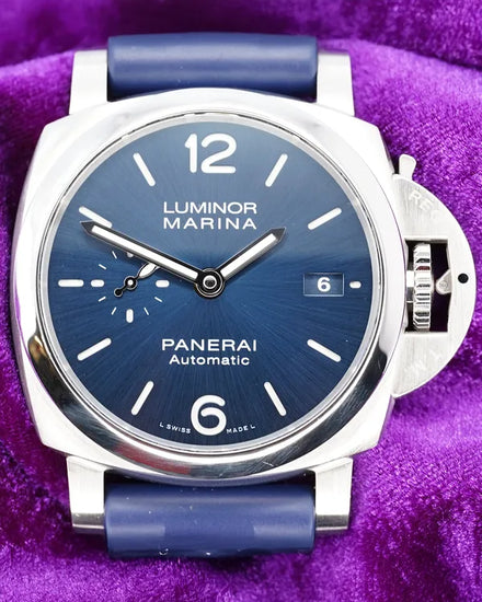 No Reserve - 2020 Panerai Luminor Marina 1950 3 Days 42MM Blue Dial Rubber Strap (PAM01393)