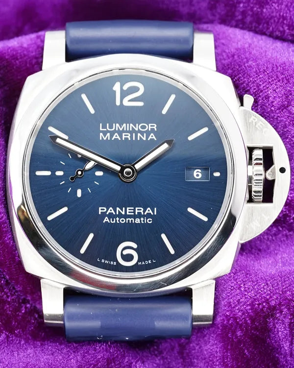 No Reserve - 2020 Panerai Luminor Marina 1950 3 Days 42MM Blue Dial Rubber Strap (PAM01393)