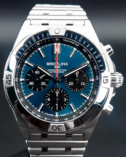 2020 Breitling Chronomat B01 42MM Blue Dial Steel Bracelet (AB0134101C1A1)