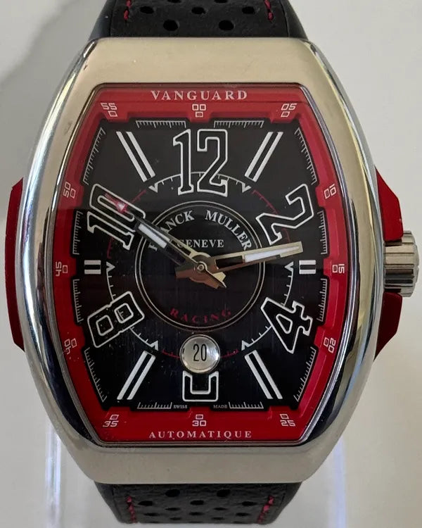 Franck Muller Vanguard 44MM Black Dial Rubber/Leather Strap (V45 SC DT RCG)