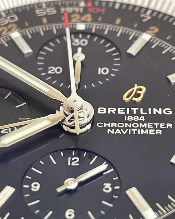 Breitling Navitimer GMT 46MM Black Dial Leather Strap (A24322121B2X1)