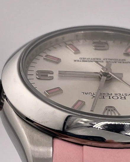 2008 (M Serial) Rolex Oyster Perpetual 31MM Silver Dial Aftermarket Rubber Strap (177200)