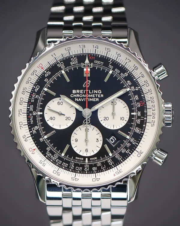 2020 Breitling Navitimer 1 B01 Chronograph 46MM Black Dial Steel Bracelet (AB0127)