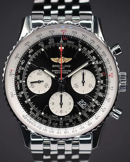 2012 Breitling Navitimer 01 43MM Black Dial Steel Bracelet (AB0120)