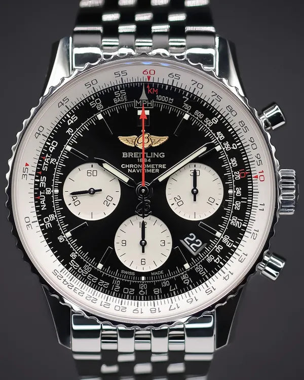 2012 Breitling Navitimer 43MM Black Dial Steel Bracelet (AB0120)