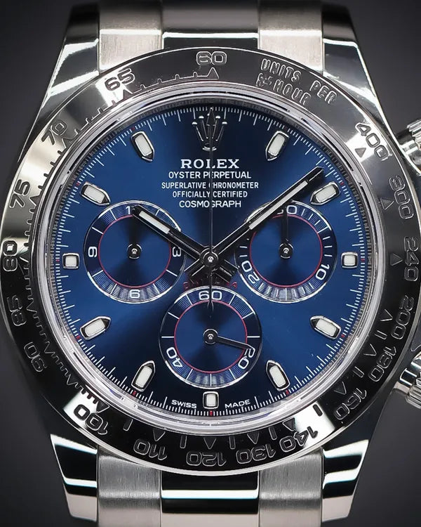 2017 Rolex Cosmograph Daytona 40MM Blue Dial White Gold Bracelet (116509)