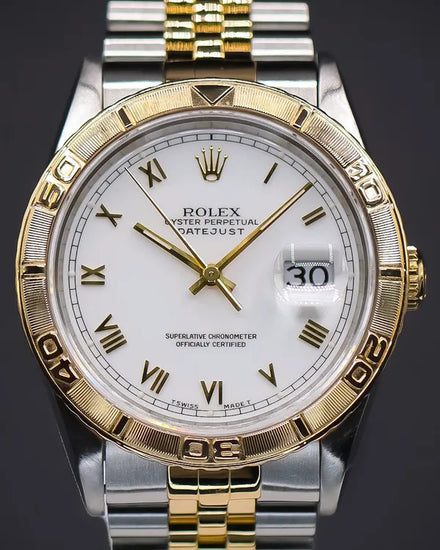 1993 (S Serial) Rolex Datejust Turn-O-Graph 36MM White Dial Two-Tone Jubilee Bracelet (16263)